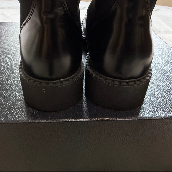 NEW! $1,420 Prada Brushed Leather Re-Nylon Combat Boots Black 8.5 / 9 - Picture 5 of 10